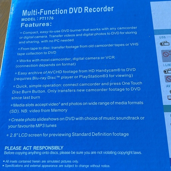 Pegasus DVD Recorder Multi-Function DVD Recorder NEW in Box - Picture 3 of 5